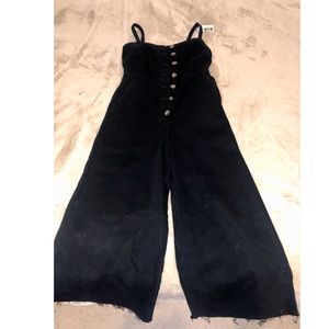 TOPSHOP Black Denim Jumpsuit